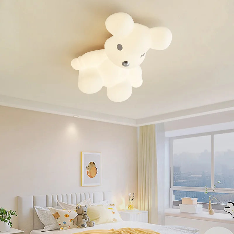 plafonnier ours blanc design moderne pour chambre d'enfant - vue 3 sur 12