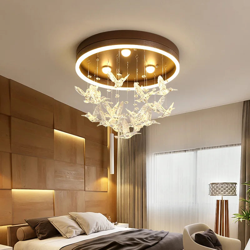 lustre led en cristal créatif chaud et romantique moderne - vue 4 sur 8
