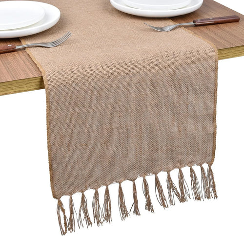 Chemin de table jute naturel style ferme rustique