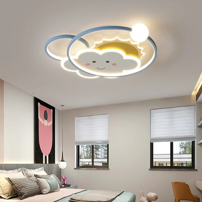 plafonnier nuage moderne pour chambre d'enfant romantique et chaleureuse - vue 3 sur 7