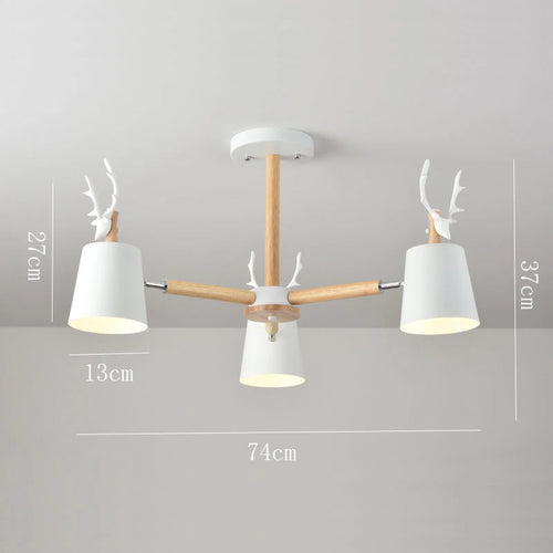 plafonnier moderne en bois de cerf pour décoration intérieure