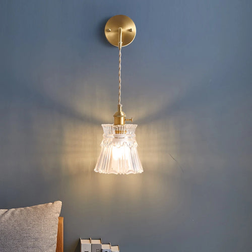 applique murale à led en laiton et verre pour décoration intérieure - vue 9 sur 23