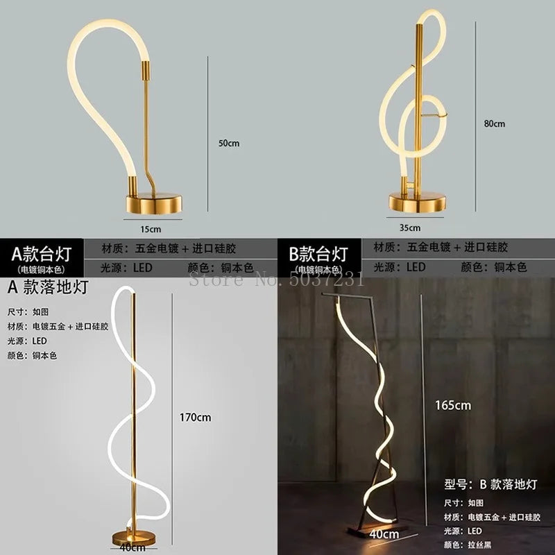lampadaire led moderne design nordique créatif pour intérieur - vue 5 sur 9