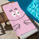 Serviette de plage barbapapas dessin cartoon seche rapide