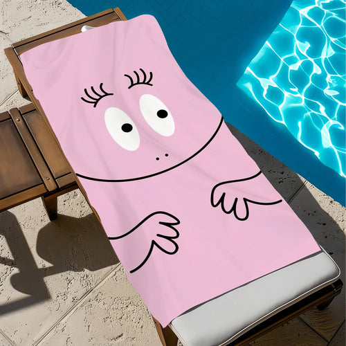 Serviette de plage barbapapas dessin cartoon seche rapide