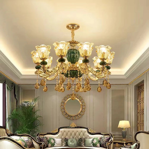 lustre en cristal léger pour décoration élégante et raffinée - vue 3 sur 15