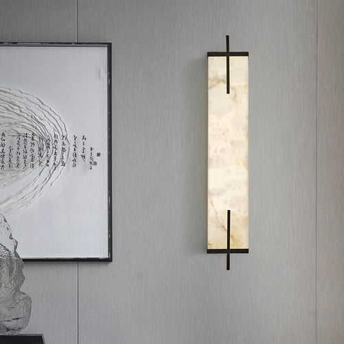 Applique murale Led en laiton doré et marbre - vue 3 sur 8
