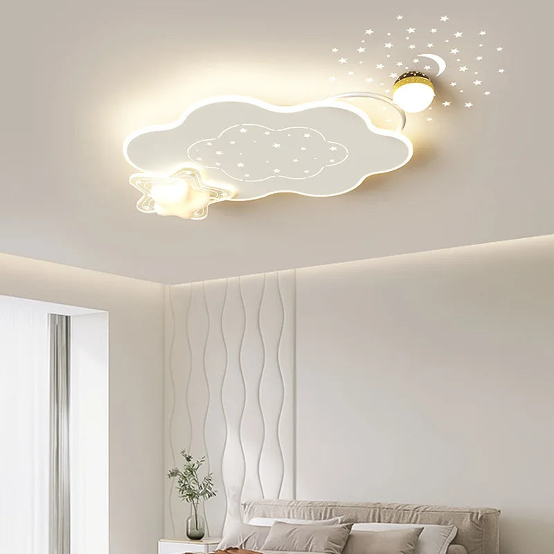 Luxury Minimalist Living Room LED Ceiling Light Starry Sky Projection Metal Cloud Ceiling Lamp For Bedroom Dining Table Home - vue 4 sur 12