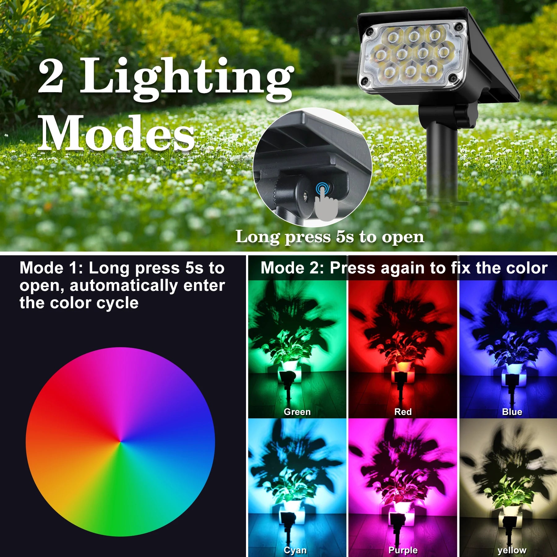 lot de 1 2 ou 4 lampes solaires pour éclairage extérieur réglable - vue 3 sur 11