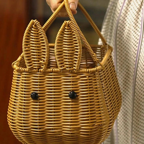 panier de pâques en osier artisanal pour décoration et pique-nique - vue 2 sur 7