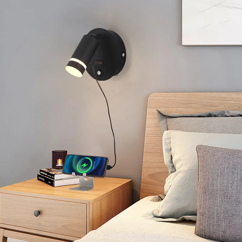 lampe de lecture led rotative avec port usb et interrupteur type-c - vue 4 sur 17