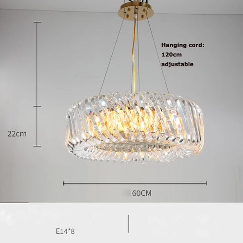 plafonnier moderne rond en cristal doré à led dimmable - vue 16 sur 16