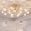 lustre moderne en verre et cristal pour décoration intérieure