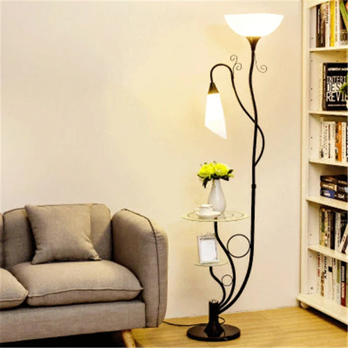 lampadaire moderne avec table intégrée design nordique créatif - vue 2 sur 13