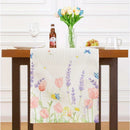 Chemin de table floral aquarelle papillons style printanier