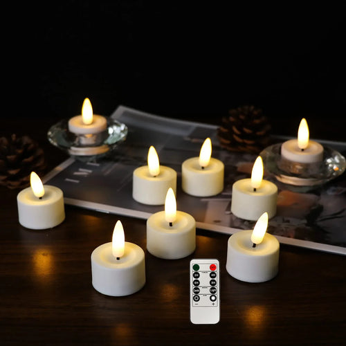 bougies chauffe-plat led sans flamme avec télécommande pour décorations festives - vue 2 sur 8