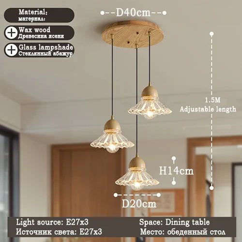 suspension LED en verre style nordique décoratif - vue 9 sur 9