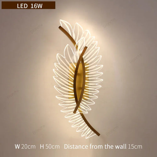 applique murale créative en forme d'aile dorée pour intérieur - vue 10 sur 9