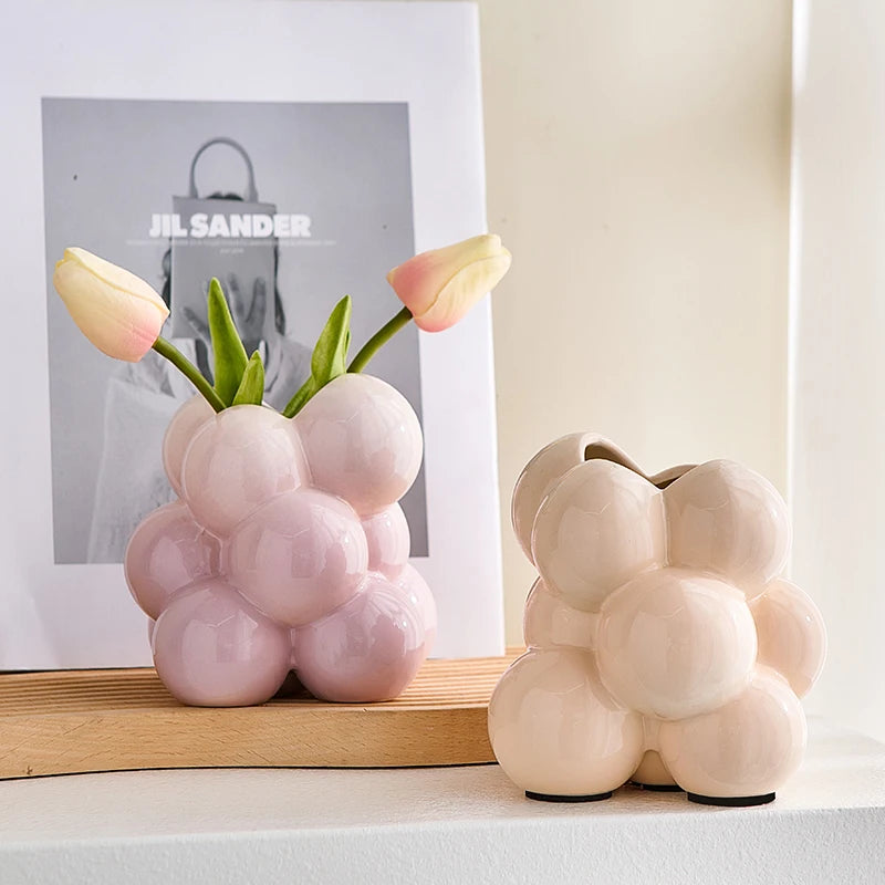 vase moderne en céramique pour décoration florale élégante - vue 2 sur 9