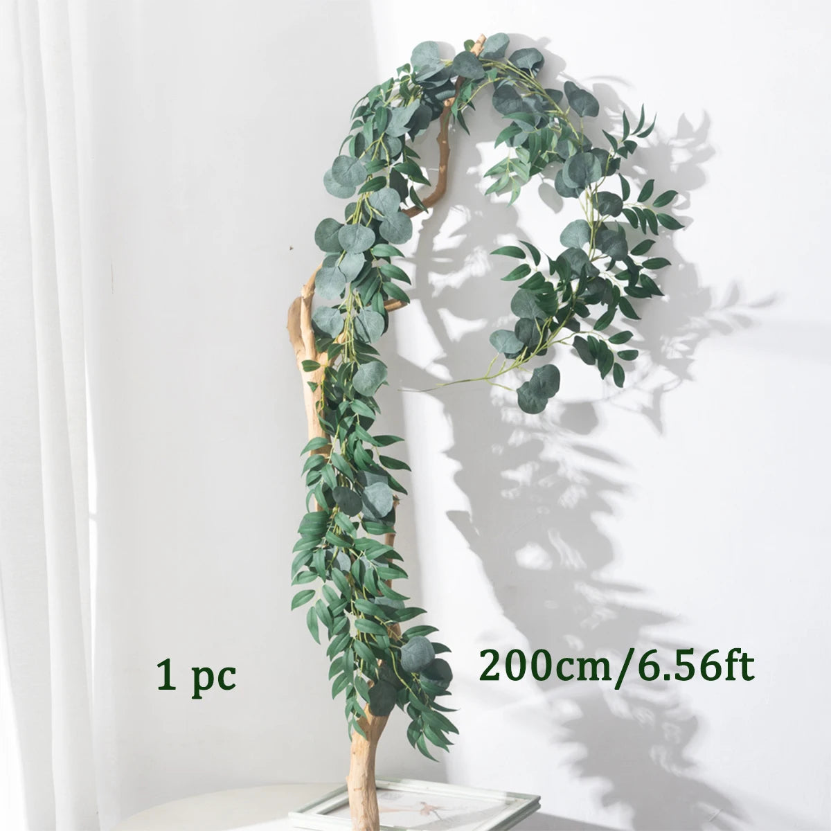 plante artificielle eucalyptus vigne soie pour décoration intérieure et extérieure - vue 2 sur 6