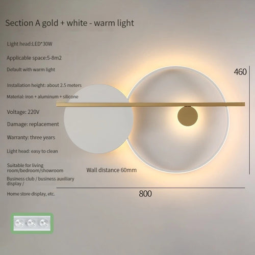 applique murale led moderne pour éclairage décoratif intérieur - vue 10 sur 12