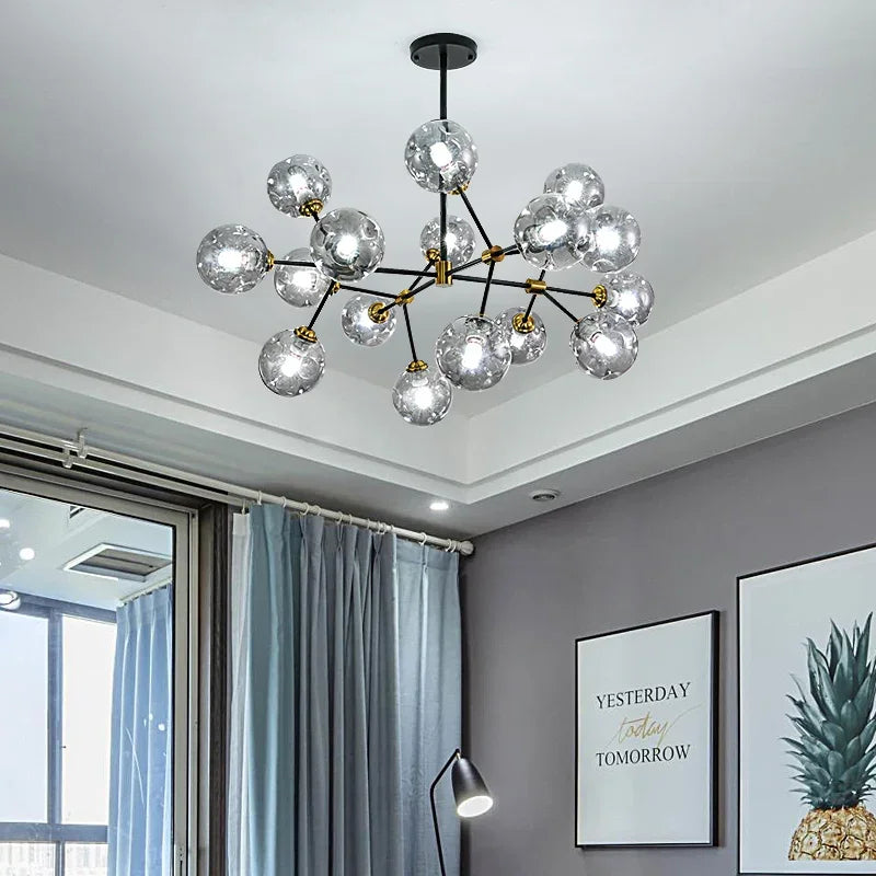 lustre suspendu design en verre pour décoration intérieure - vue 3 sur 9