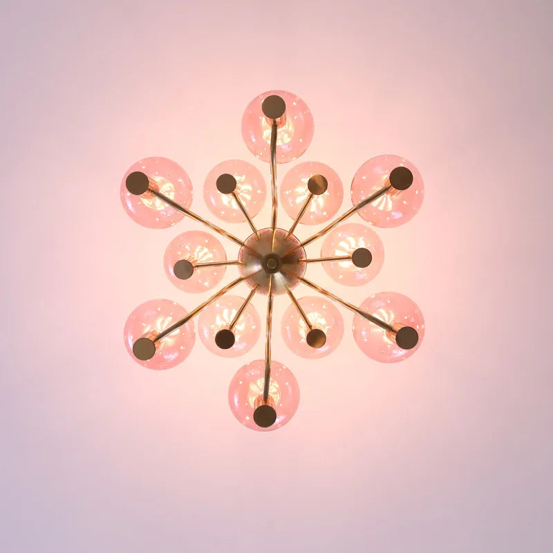 plafonnier led suspendu design moderne boule de verre luminaire décoratif - vue 3 sur 14