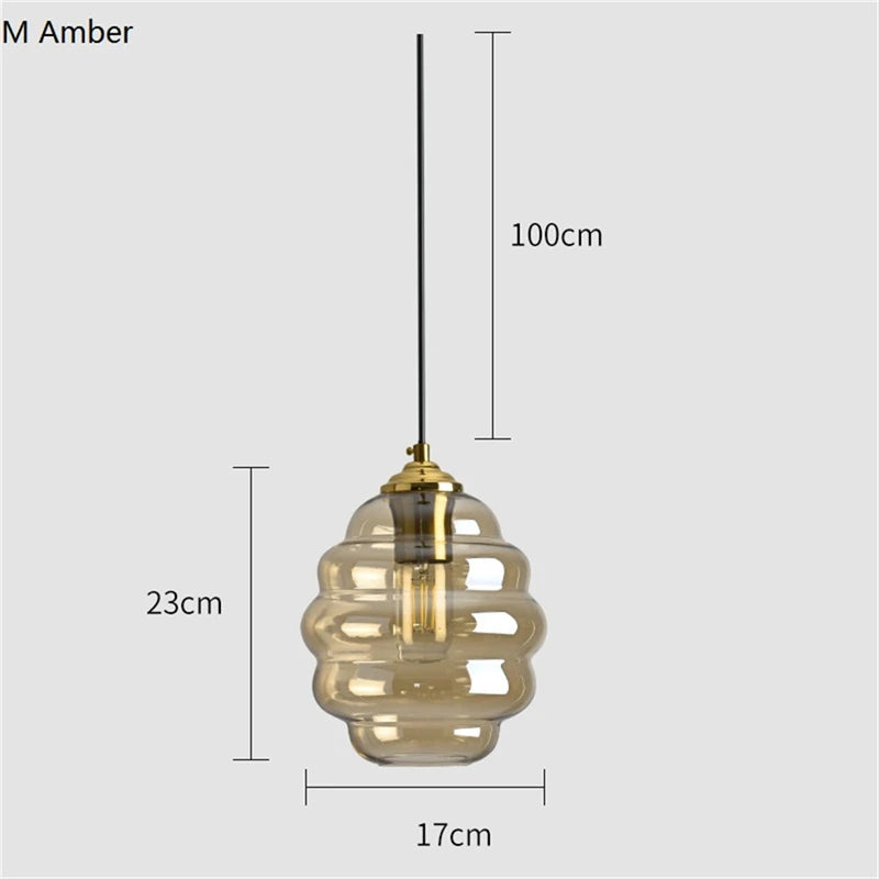 suspension en verre teinté design moderne pour éclairage intérieur - vue 4 sur 15