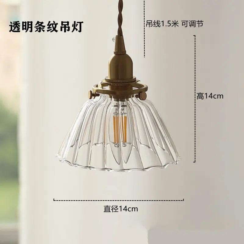 suspension en verre rétro en laiton pour intérieur créatif et simple - vue 8 sur 10