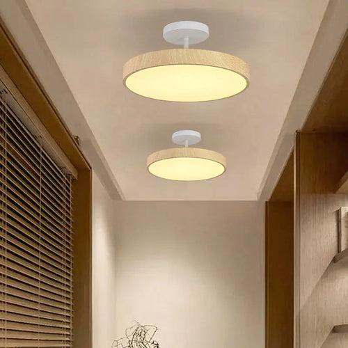 plafonnier moderne rond imitation bois pour intérieur élégant - vue 4 sur 14