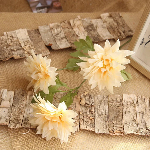 lot de 4 branches de dahlia artificielles en soie décoratives - vue 5 sur 7