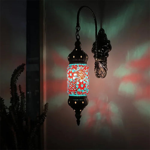 appliques murales méditerranéennes style bohème rétro mosaïque LED - vue 4 sur 11