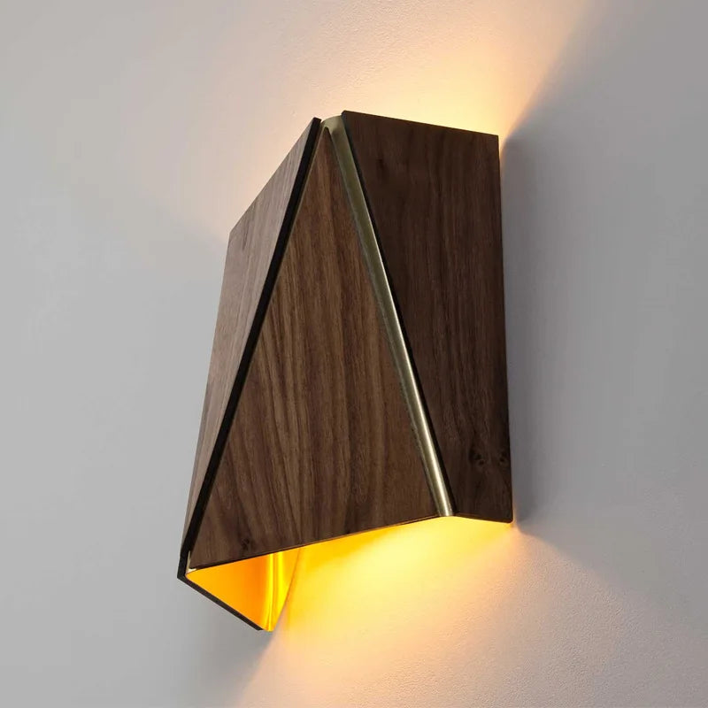 applique murale en noyer design japonais en bois massif - vue 3 sur 7