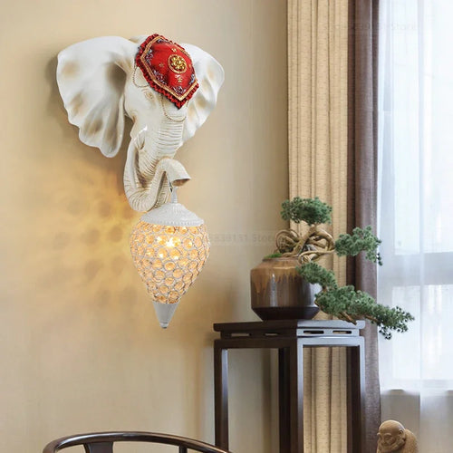 applique murale moderne éléphant décoration créative à LED - vue 4 sur 9