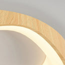 lampe led circulaire simple grain de bois éclairage intérieur moderne