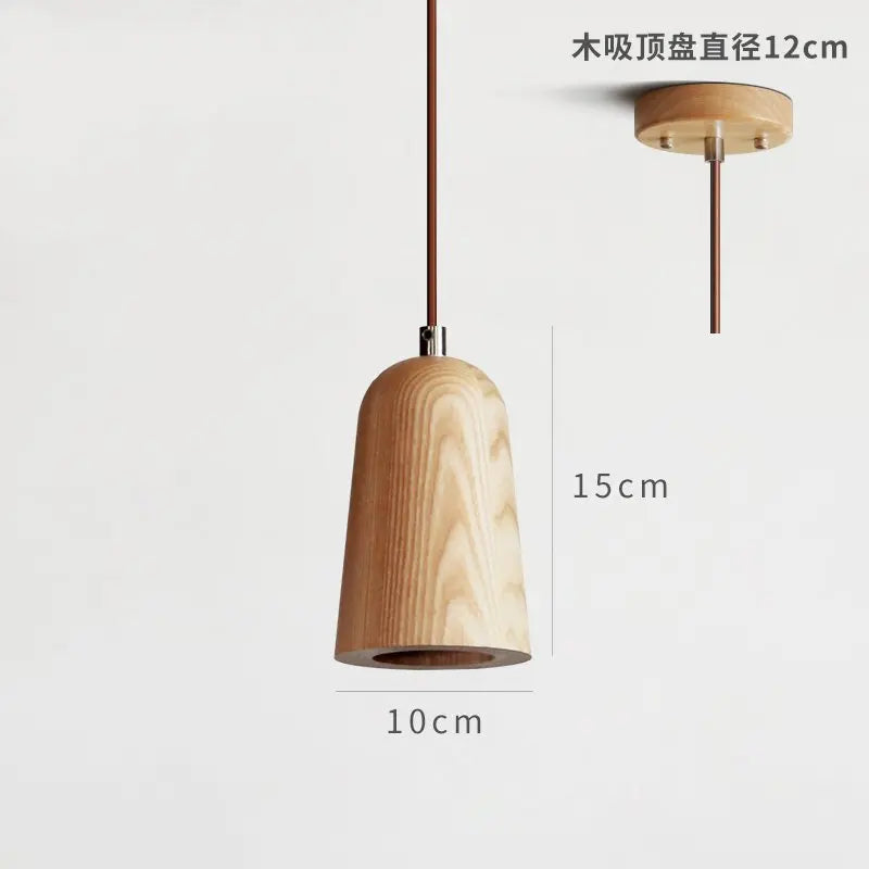 suspension en bois massif style japonais décoration nordique élégante - vue 12 sur 14