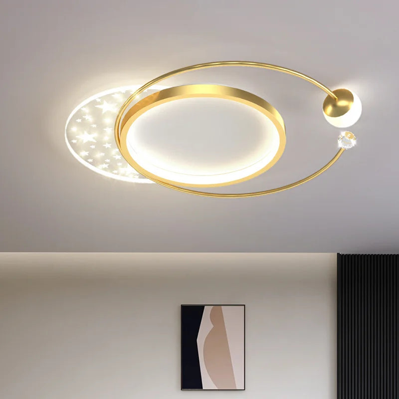 plafonnier led doré style nordique créatif pour toute la maison - vue 5 sur 23