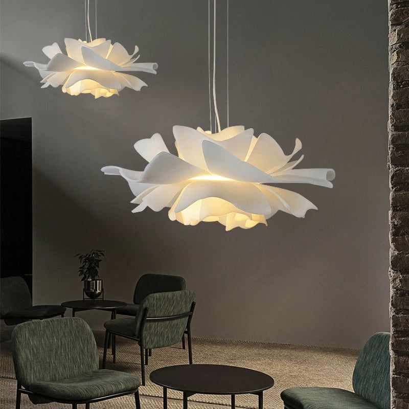 Nordique chambre fleur lustre créatif mode fille chambre lampe moderne simple salle à manger salon décoration lustre - vue 4 sur 9