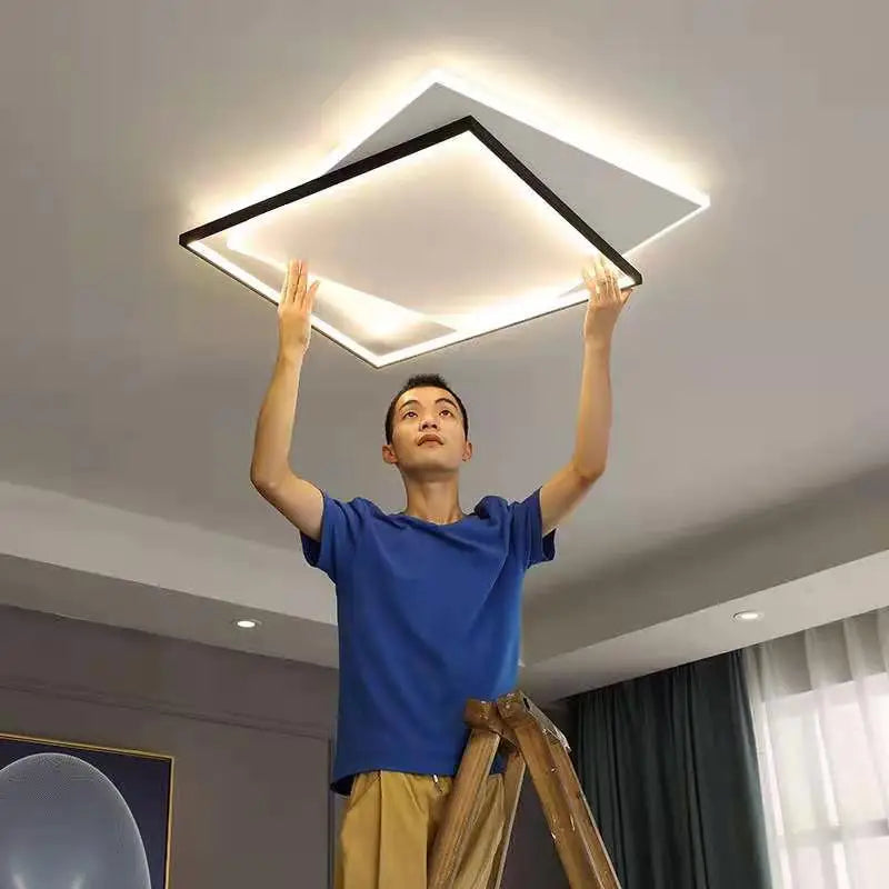 plafonnier led moderne simple décoration domestique nordique - vue 4 sur 9