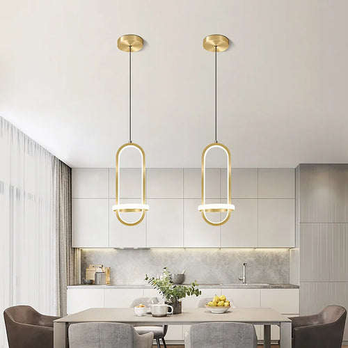 lustre moderne avec éclairage led décor intérieur - vue 2 sur 6