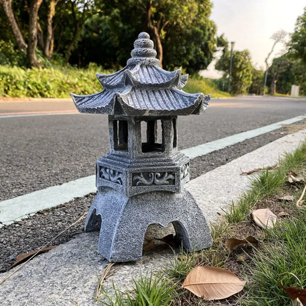 lanterne solaire pagoda étanche pour jardin et terrasse zen - vue 7 sur 8