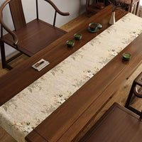 Nappe style chinois motif oiseaux bambou encre