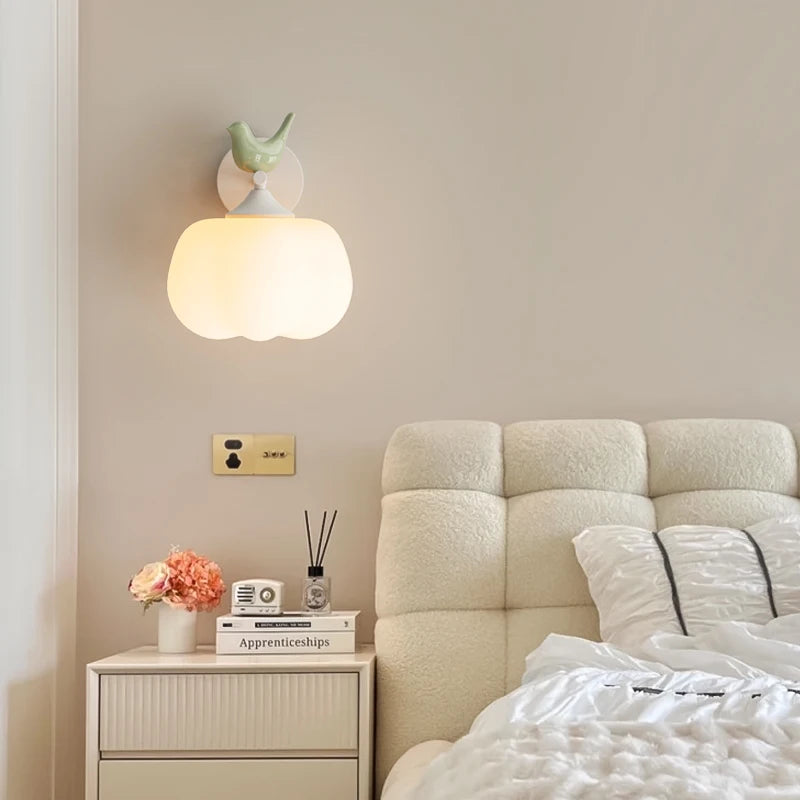 applique murale moderne en pe avec abat-jour d'oiseau led - vue 3 sur 10
