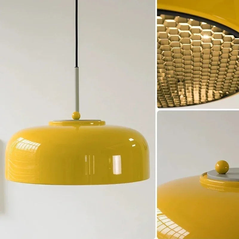 suspension en maille nid d'abeille design danois à led - vue 5 sur 9