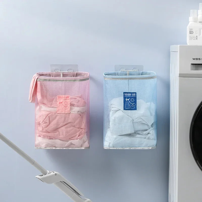 panier à linge mural pliable pour vêtements et jouets - vue 2 sur 9