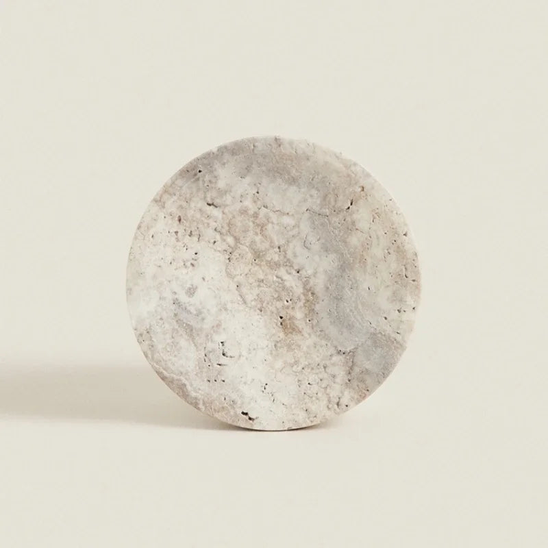 ensemble d'accessoires en travertin wabi-sabi pour salle de bain - vue 4 sur 6