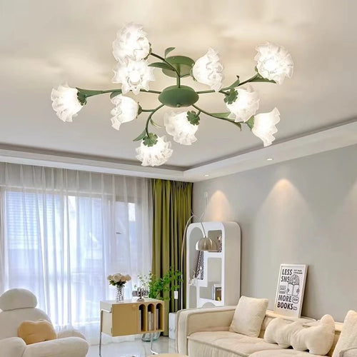 lustre moderne en forme de fleur pour décoration intérieure élégante - vue 3 sur 13