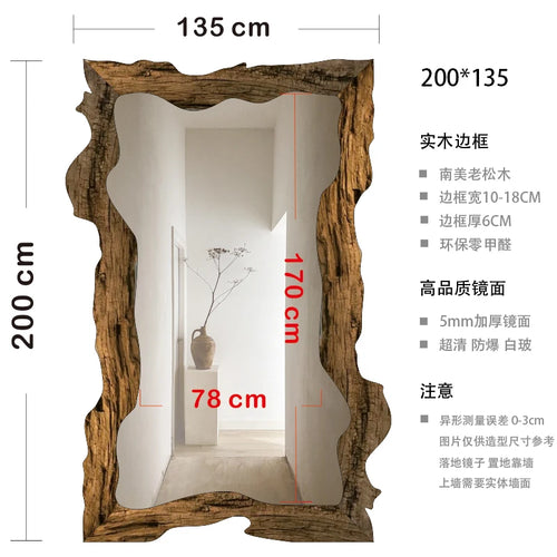 miroir moderne de luxe sur pied en bois décoratif pour la maison - vue 12 sur 18