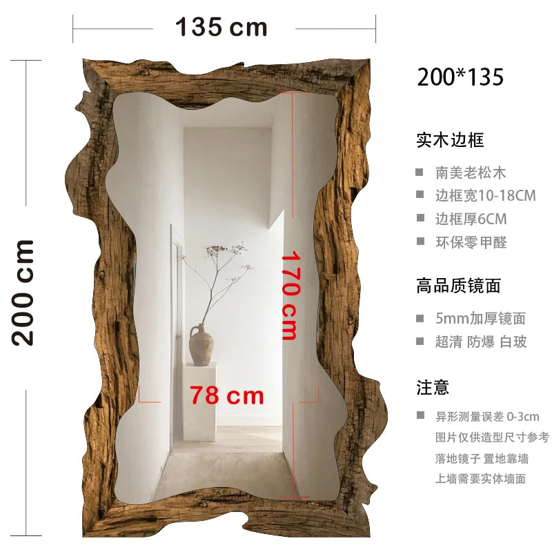 miroir moderne de luxe sur pied en bois décoratif pour la maison - vue 11 sur 18