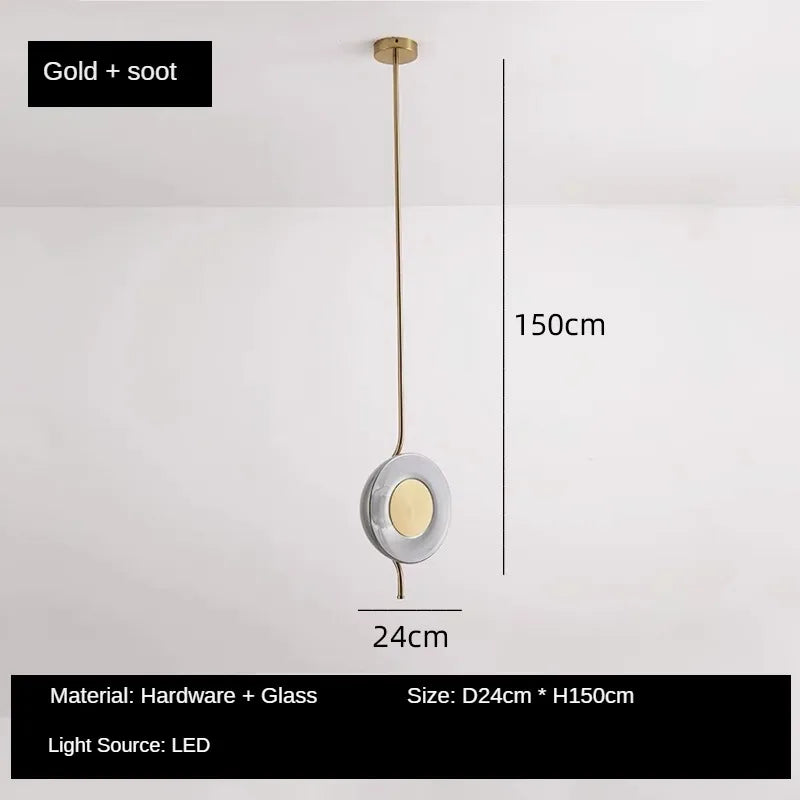 lustre en verre postmoderne créatif minimaliste design lumineux - vue 8 sur 8